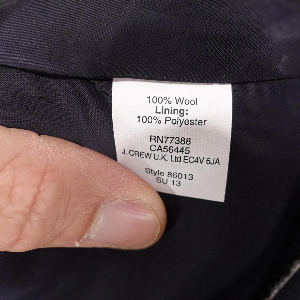 J.CREW No. 2 Pencil Skirt Womens 2 Blue Straight Knee Length Wool Lined Workwear